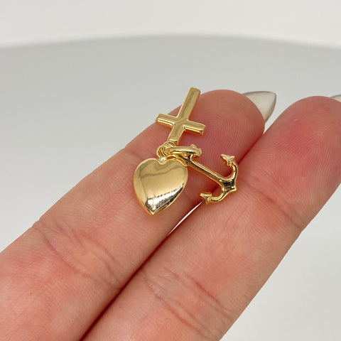 Dije Tres Gracias Oro amarillo 18k 1,05 Gr / 1,7 Cm