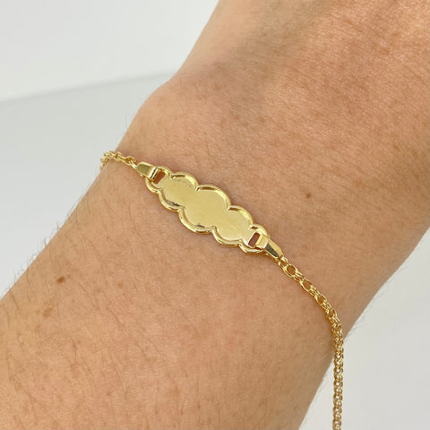 Pulso Placa Nube Aro Seguido Oro amarillo 18k 1,32 Gr / 1,5 mm / 14,4 Cm
