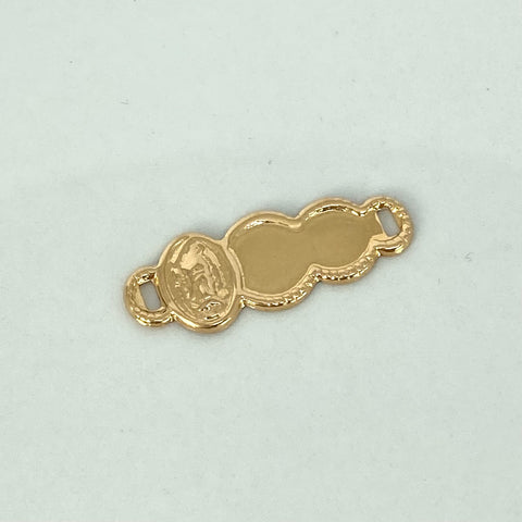 Herraje Placa Nube Virgen Guadalupe Oro amarillo 18k 0,55 Gr / 2,2 Cm *