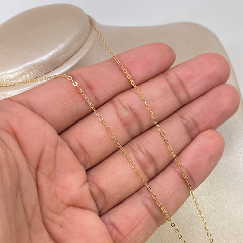 Set Cadena ● Rolon + Dije Corazon Circones Amarillos Oro amarillo 18k 1,58 Gr / 1,5 mm / 50 Cm *