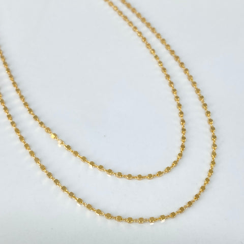 Cadena ● Militar Cuadrado Oro amarillo 18k +3 / 4,12 Gr / 0,9 mm / 45 Cm *