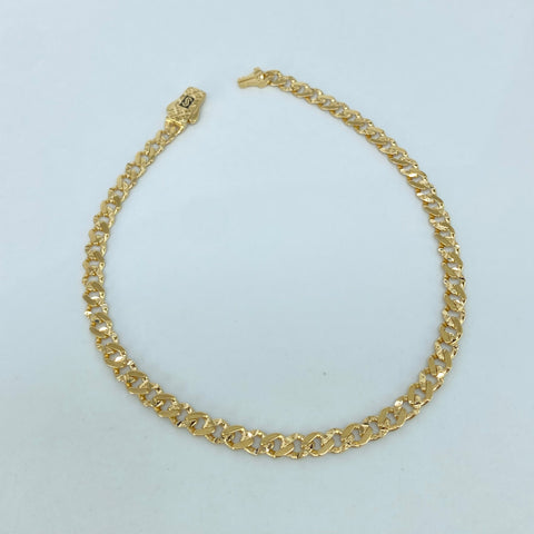 Pulso ● Cubano Monaco Diamantado Oro amarillo 18k +3 / 4,25 Gr / 3,7 mm / 20 Cm *