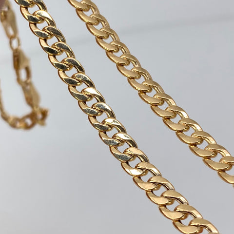 Cadena ● Cubana Oro amarillo 18k 14,5 Gr / 4,5 mm / 50 Cm †