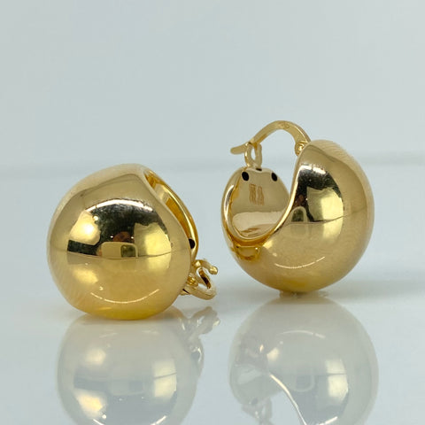 Candongas ● Lisas Oro amarillo 18k +3 / 3,2 Gr / 1,5 Cm *