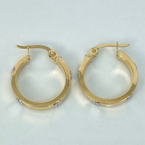 Candongas Tornillos CT Oro amarillo y Oro blanco 18k 3,4 Gr / 2 Cm