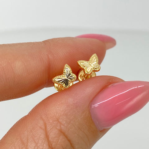 Topos Mariposa Diamantada Oro amarillo 18k 0,55 Gr / 6 mm †