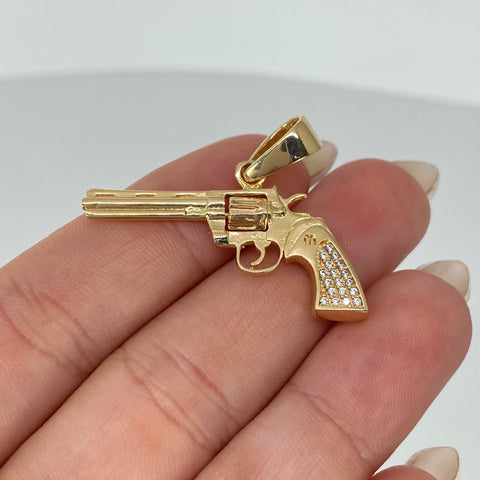 Dije Arma Articulable Circones Blancos Oro amarillo 18k 6,4 Gr / 3 Cm †