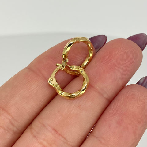 Candongas Melcochas Oro amarillo 18k 0,92 Gr / 1,5 Cm  *