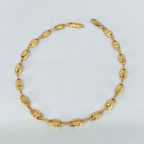 Pulso Rustico Eslabones Diamantados Oro amarillo 3,00 Gr / 4,2 mm / 20 Cm *