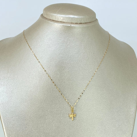 Set Cadena  Crispeta + Dije Libelula Oro amarillo 18k 0,7 Gr / 1 mm / 50 Cm *