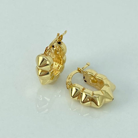 Candongas ● Puntas Oro amarillo 18k +3 / 2,3 Gr / 1,8 Cm *
