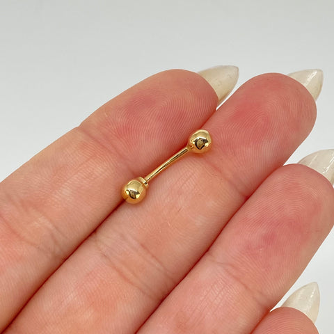 Piercing Bola Lisa 4mm / Oro Amarillo 18k (Joya) / 0,45gr / 1.8cm / (Ombligo)