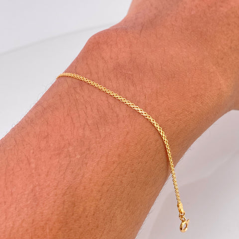 Pulso ● Mini Chino Oro amarillo 18k +1 / 1,20 Gr / 1,2 mm / 19,5 Cm *