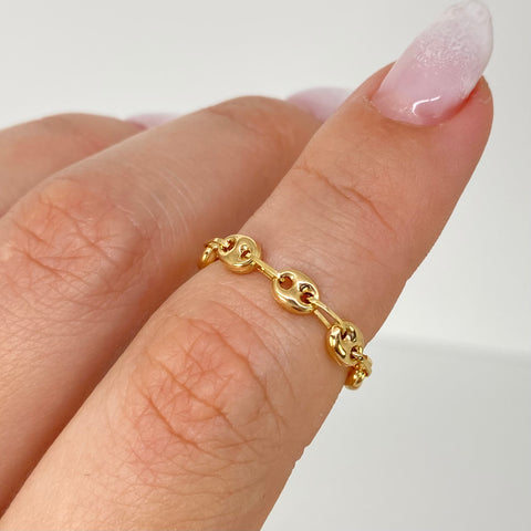 Anillo GC Liso 8 Eslabones  Oro amarillo 18k / Talla 5 / 0,64 Gr / 3,5 mm *