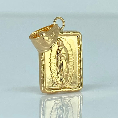 Dije Placa Rectangular Virgen Guadalupe Oro amarillo 0,95 Gr / 2,2 Cm †