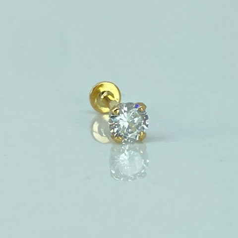 Piercing Circon Blanco / Oro Amarillo 18k (Joya) / 0,51gr / 1.3cm / (Oreja) *