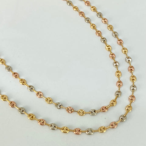Cadena GC Diamantada Tres oros 18k 5,30 Gr / 3,3 mm / 45 Cm *