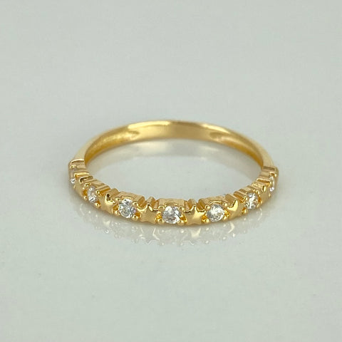 Anillo Churumbela Circones Blancos Oro amarillo 18k / Talla 7 1/4 / 1,68 Gr †