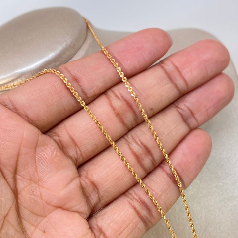 Set Cadena ● Lazo + Dije Trebol Oro amarillo 18k 2,1 Gr / 1,6 mm / 45 Cm †