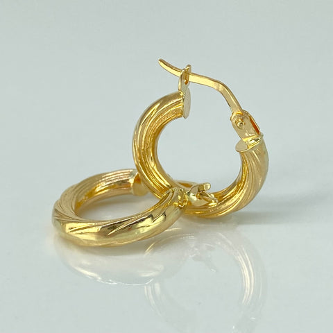 Candongas Entorchadas Oro amarillo 18k 1,75 Gr / 1,6 Cm *