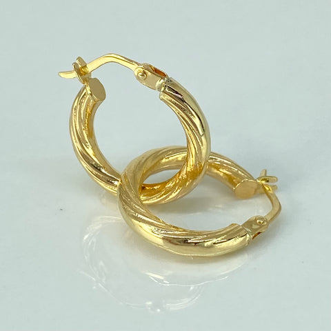 Candongas Entorchadas Oro amarillo 18k 1,75 Gr / 1,8 Cm *