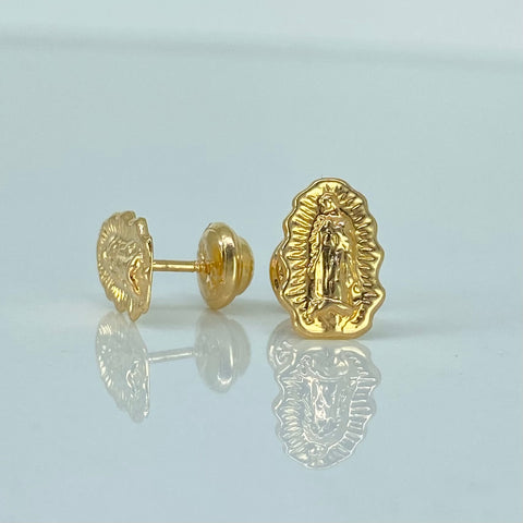 Topos Silueta Virgen Guadalupe Oro amarillo 18k 0,75 Gr / 6,7 mm †