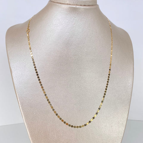Cadena ● Escalera Plana Oro amarillo 18k +1 / 2,25 Gr / 2,3 mm / 50 Cm *
