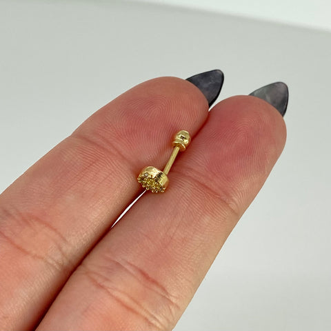 Piercing Circulo Circones Blancos / Oro Amarillo 18k (Joya) / 0,48 gr / 5.1 mm / (Oreja) *