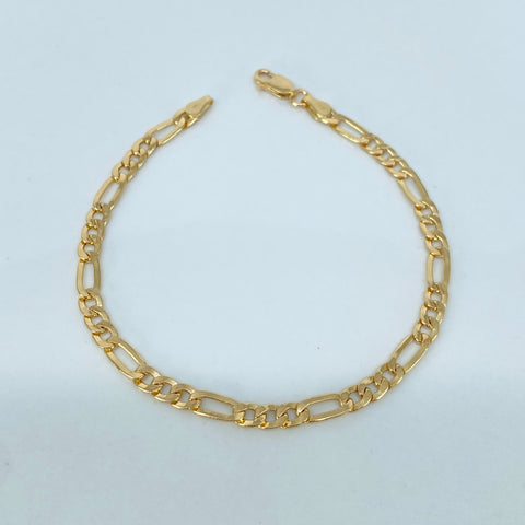 Pulso ● Tres Por Uno 3x1 Oro amarillo 18k +1 / 3,7 Gr / 4,1 mm / 19,5 Cm *