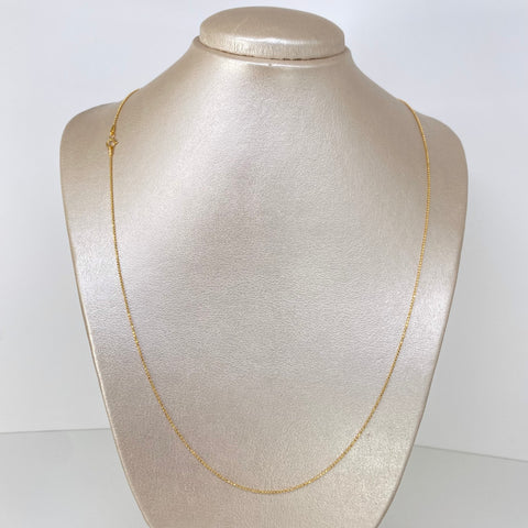 Cadena ● Mini Militar Oro amarillo 18k +3 / 2,5 Gr / 1 mm / 60 Cm *