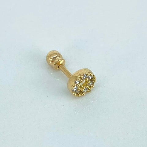 Piercing Circulo Circones Blancos / Oro Amarillo 18k (Joya) / 0,48gr / 5.2mm / (Oreja) *