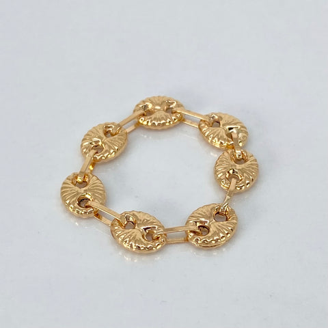 Anillo GC Diamantado 7 Eslabones Oro amarillo 18k / Talla 6 3/4 / 1,27 Gr / 5,5 mm *