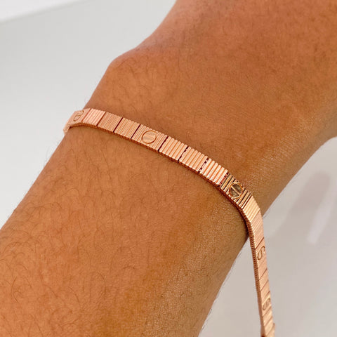Pulso ● CT Oro rosa 18k +3 / 9,22 Gr / 4,7 mm / 19,5 Cm *