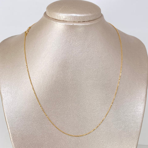 Cadena ● Mini Militar Oro amarillo 18k +3 / 1,9 Gr / 1 mm / 45 Cm *