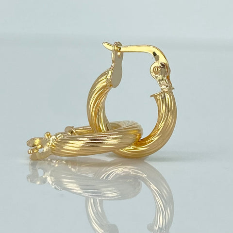 Candongas Entorchados Oro amarillo 18k 1,23 Gr / 1,5 Cm  *