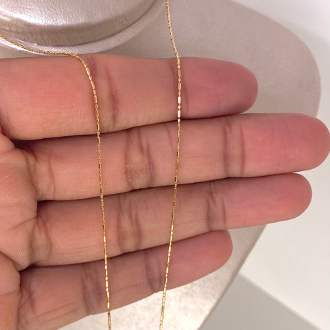 Cadena ● Palito Bolita Oro amarillo 18k +3 / 1,5 Gr / 0,7 mm / 45 Cm *