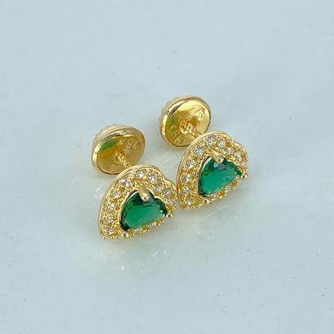 Topos Corazon Circones Blancos Verde Oro amarillo 1,3 Gr / 7,5 mm †