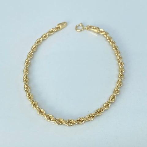 Pulso ● Lazo Oro amarillo 18k +1 / 1,93 Gr / 3,2 mm / 18,6 Cm †