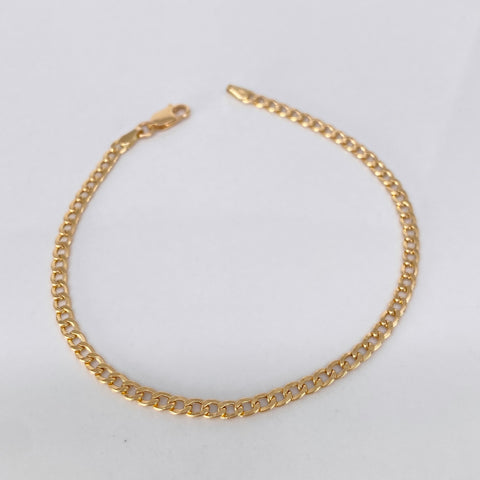 Pulso ● Cubano Oro amarillo 18k +1 / 2,15 Gr / 3 mm / 20,2 Cm *