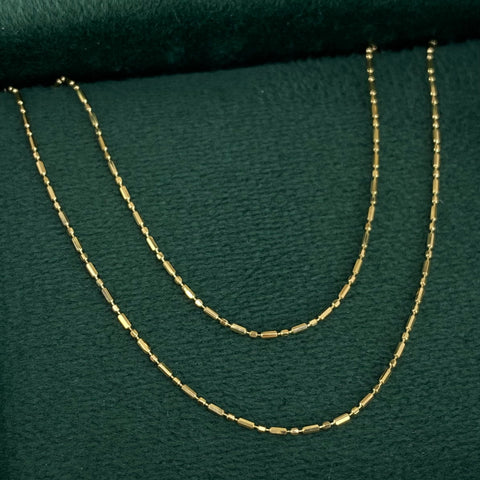 Cadena ● Palito Bolita Oro amarillo 18k +3 / 1,7 Gr / 0,8 mm / 50 Cm *