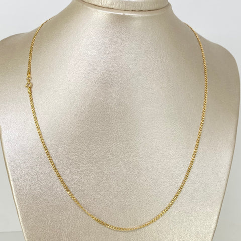 Cadena ● Cubana Oro amarillo 18k 1,88 Gr / 2 mm / 50 Cm