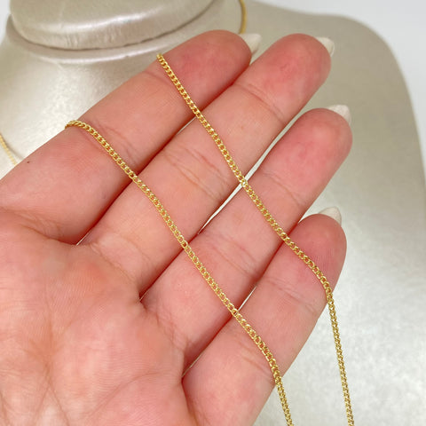 Cadena ● Mini Cubana Oro amarillo 18k 1,75 Gr / 1,3 mm / 60 Cm