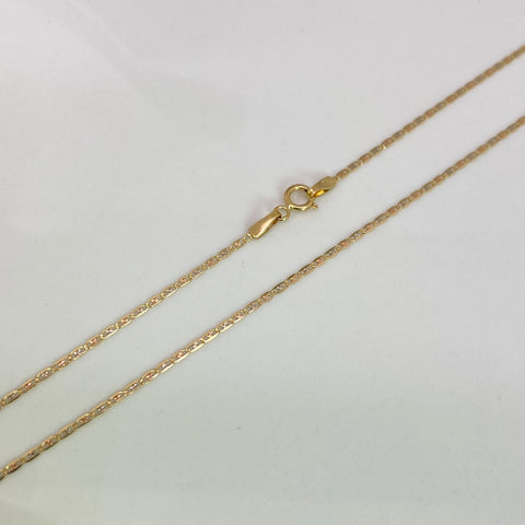 Cadena Italy Plana Diamantada Tres oros 18k 1,84 Gr / 1,2 mm / 45 Cm *