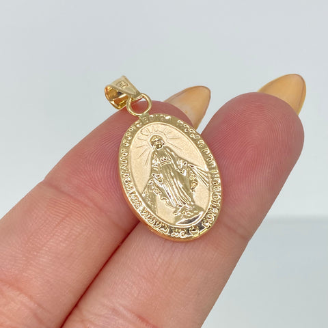 Dije Virgen Milagrosa Oro amarillo 1,59 Gr / 3,8 Cm †