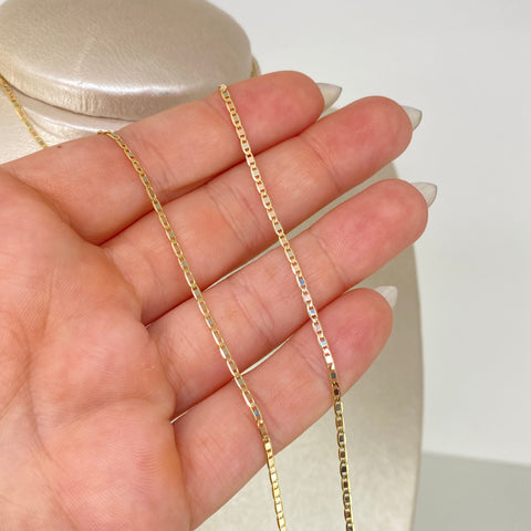 Cadena ● Escalera Plana Oro amarillo 18k 2,95 Gr / 1,6 mm / 50 Cm *