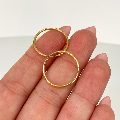 Candongas Imperdibles Oro amarillo 18k 1,16 Gr / 2,2 Cm