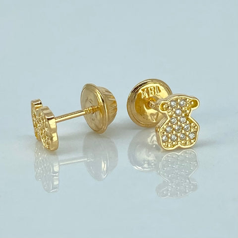 Topos Oso TS Circones Blancos Oro amarillo 18k 0,8 Gr / 5 mm