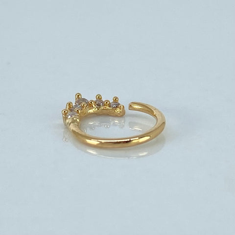 Piercing Aro Circones Blancos  / Oro Amarillo 18k (Joya) / 0,4gr / 1.2cm / (Oreja)