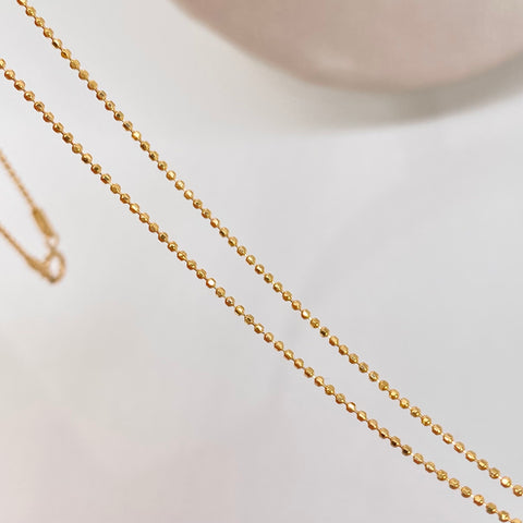 Cadena ● Mini Militar Oro amarillo 18k +3 / 2,5 Gr / 1 mm / 60 Cm *