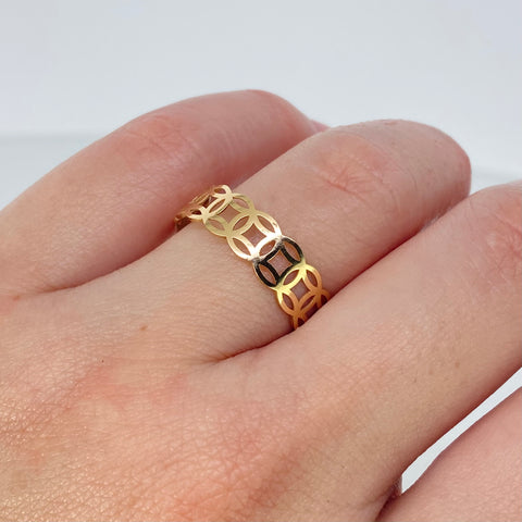 Anillo Nudo Suerte Oro amarillo 18k / +3 / Talla 8 3/4 / 1,04 Gr / 5,6 mm *